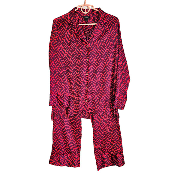Natori Other - Natori Purple & Red Notch Button Up PJ Set